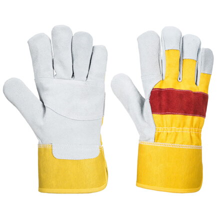 Klasické Chrome Rigger rukavice Žltá/Červená Portwest A219