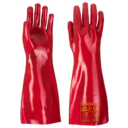 PVC manžetová rukavica Red Portwest A445