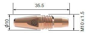 Prúdová špička Arc M6W M10x35,5mm CuCrZr