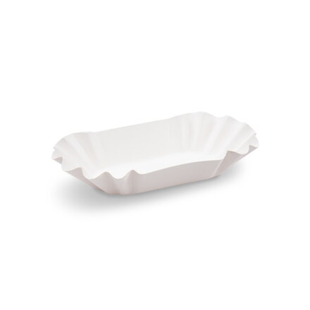 Papierová miska oválna 16 × 9 × 3 cm biela (250 ks)
