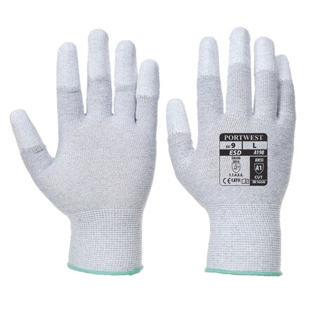 Automatové antistatické PU prstové rukavice Grey Portwest VA198
