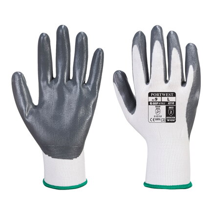 Automatové Flexo Grip Nitrile rukavice White/Grey Portwest VA310