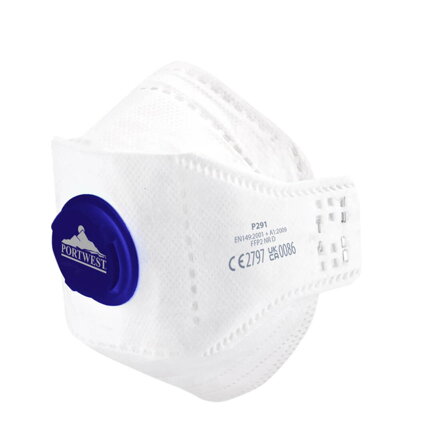 Plochý skladaný dolomitový respirátor EAGLE FFP2 s ventilom (10ks)