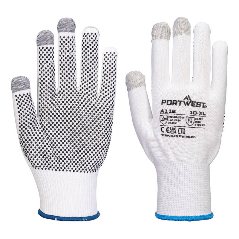 Rukavice Grip 13 PVC s bodkami pre dotykový displej (Pk12)