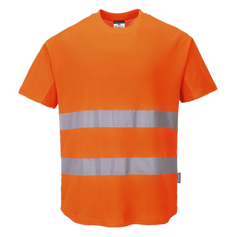 Bavlnené tričko Hi-Vis Comfort Mesh Insert S/S