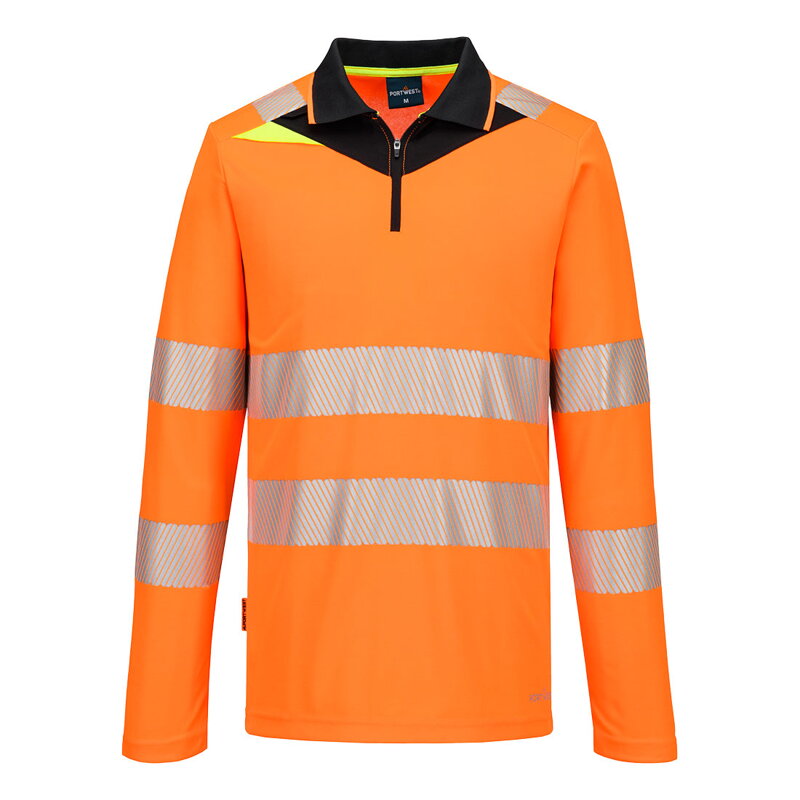 DX419 DX4 Hi-Vis Polokošeľa so zipsom L/S