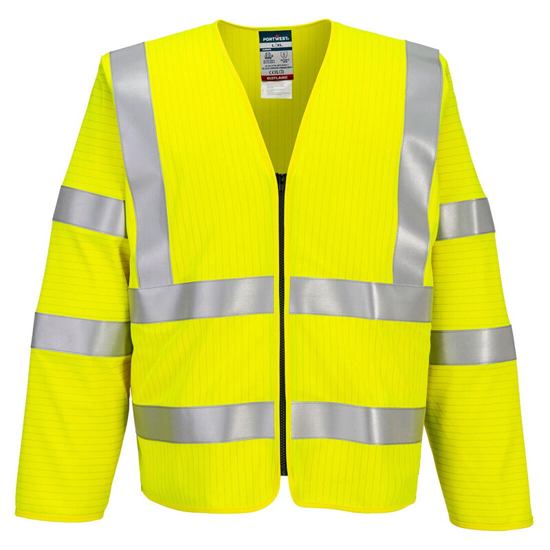 FR616 Bizflame Hi-Vis FR vesta s dlhým rukávom na zips