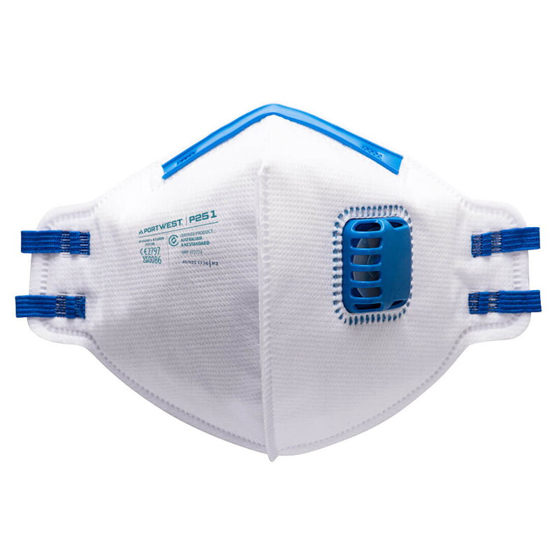 Plochý skladací respirátor s ventilom FFP2 (20ks)